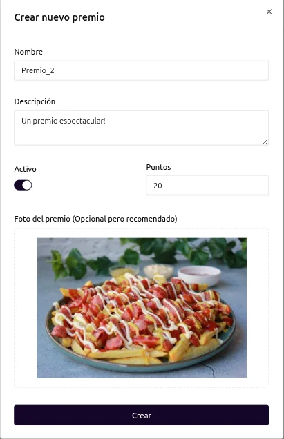 Gestión de recompensas en UPoints Manager